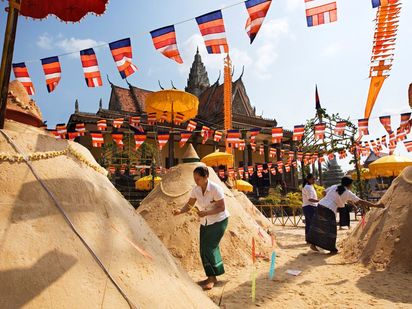 Cambodian village during Khmer New Year celebrations