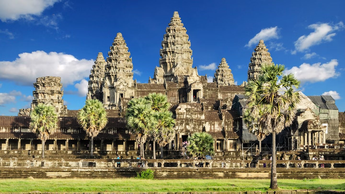 Cambodia culture tours at Angkor Wat - Sunrise over ancient Khmer temple ruins