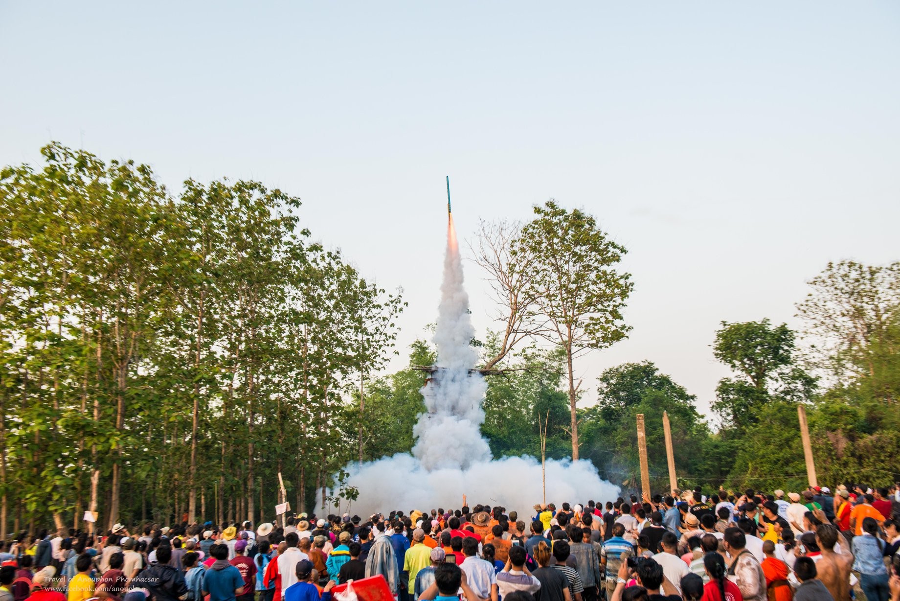 Laos DMC tour to Boun Bang Fai - Colorful rockets during this rain-calling festival