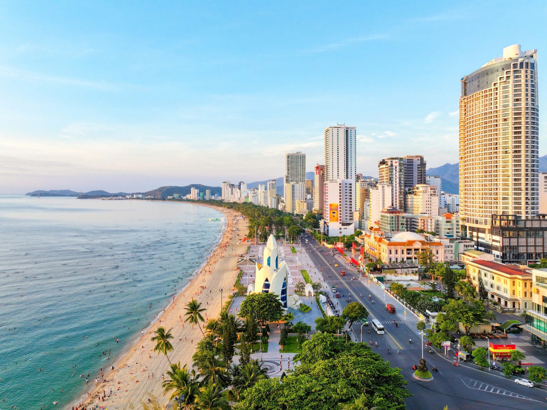 Vietnam summer travel combining beach leisure and cultural exploration in Nha Trang's vibrant coastal setting