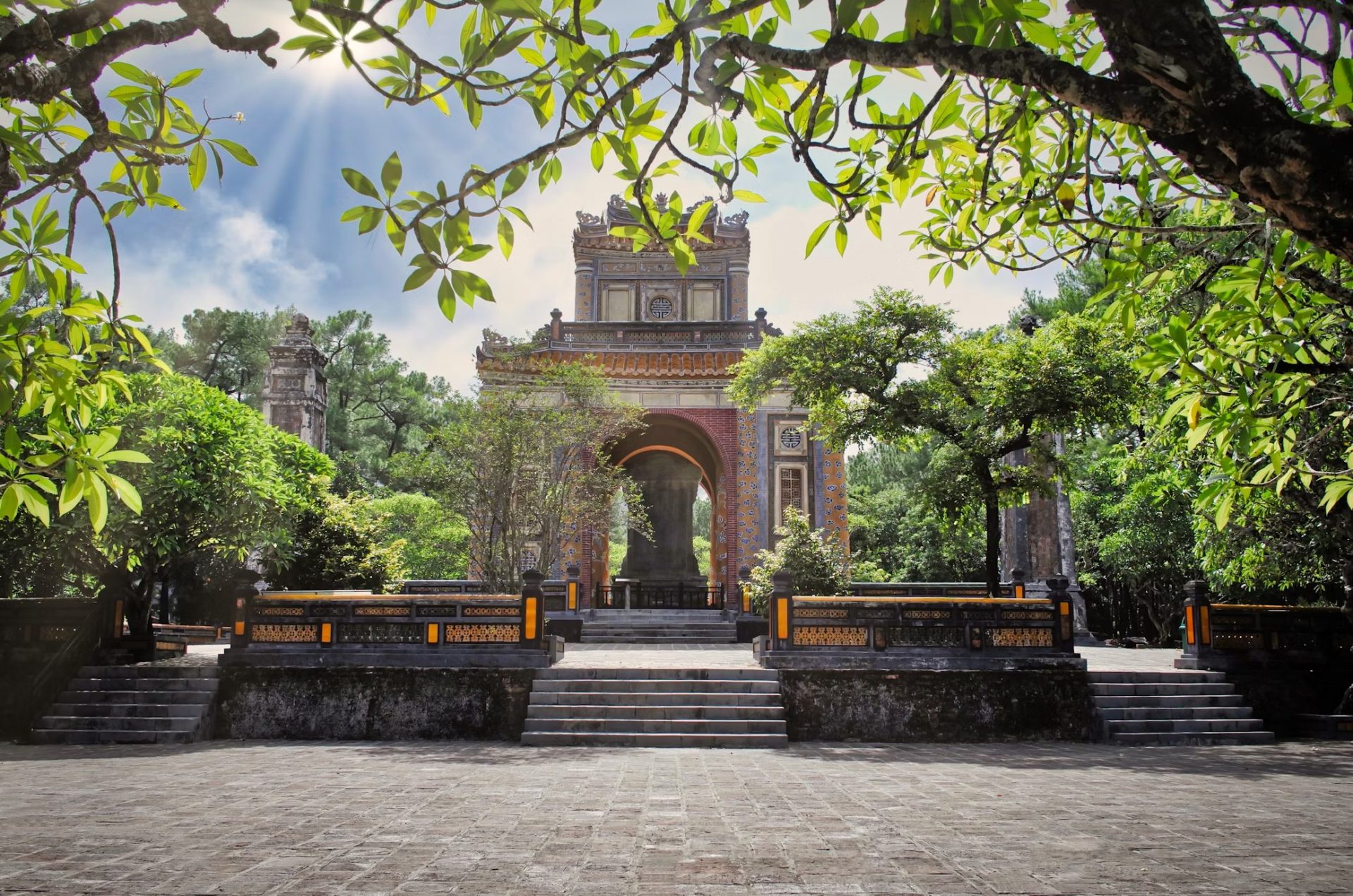 The majestic Hue Imperial City reflects Vietnam's rich royal heritage.
