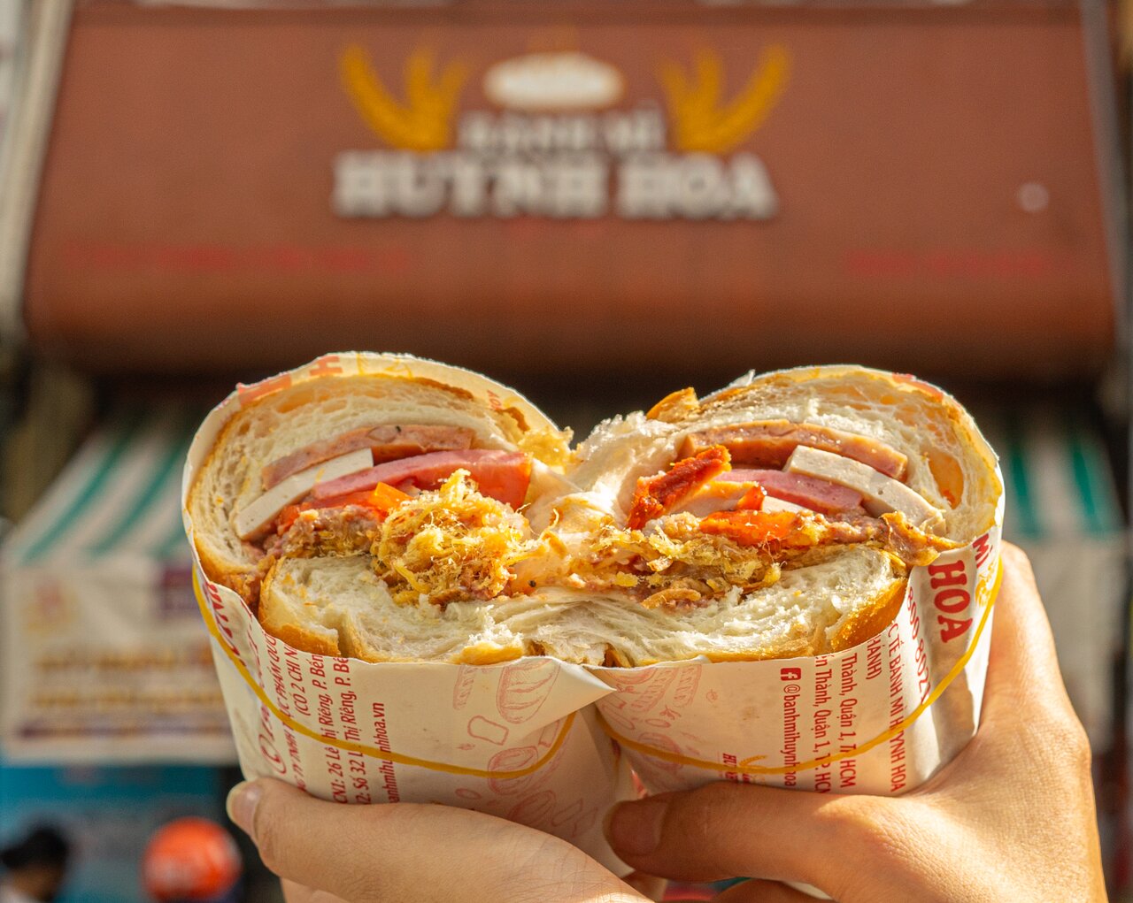 Hanoi to Saigon banh mi: Crispy Vietnamese baguette filled with pâté, meats, pickled veggies and herbs
