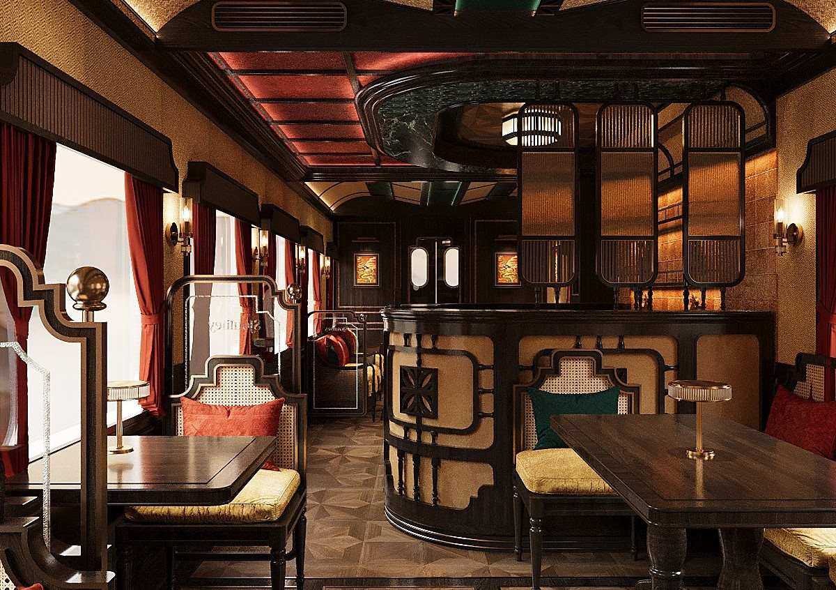 Luxury train Vietnam – Upscale bar lounge on SJourney rail journey