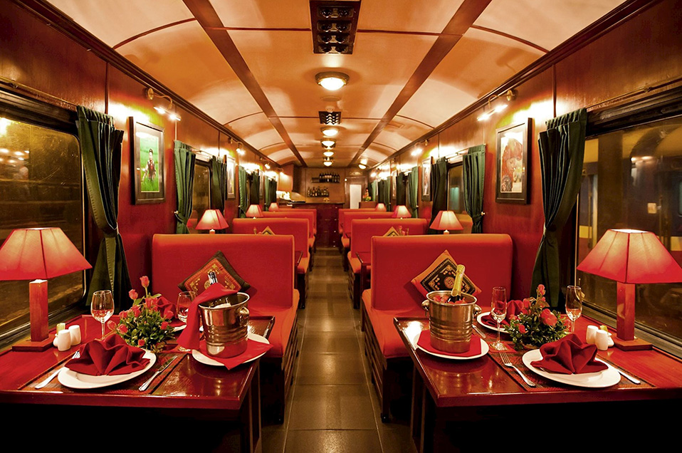 Luxury train Vietnam - Fine dining experience in Victoria Express Train's restaurant car