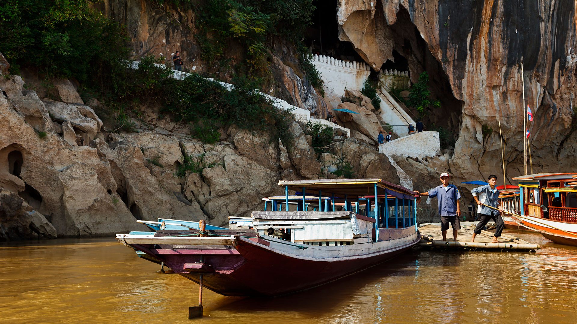  Entrance to The Mystical Pak Ou Caves on the Mekong River Laos