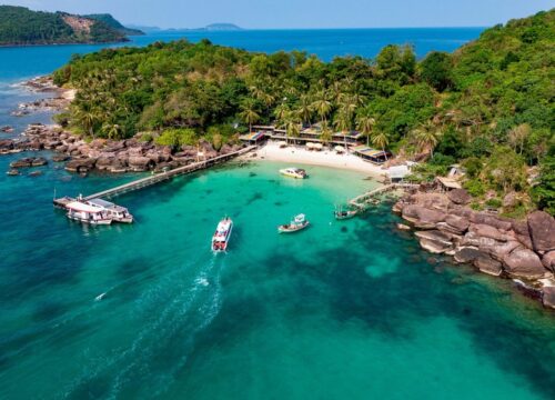 View of island of Phu Quoc, Vietnam in january
