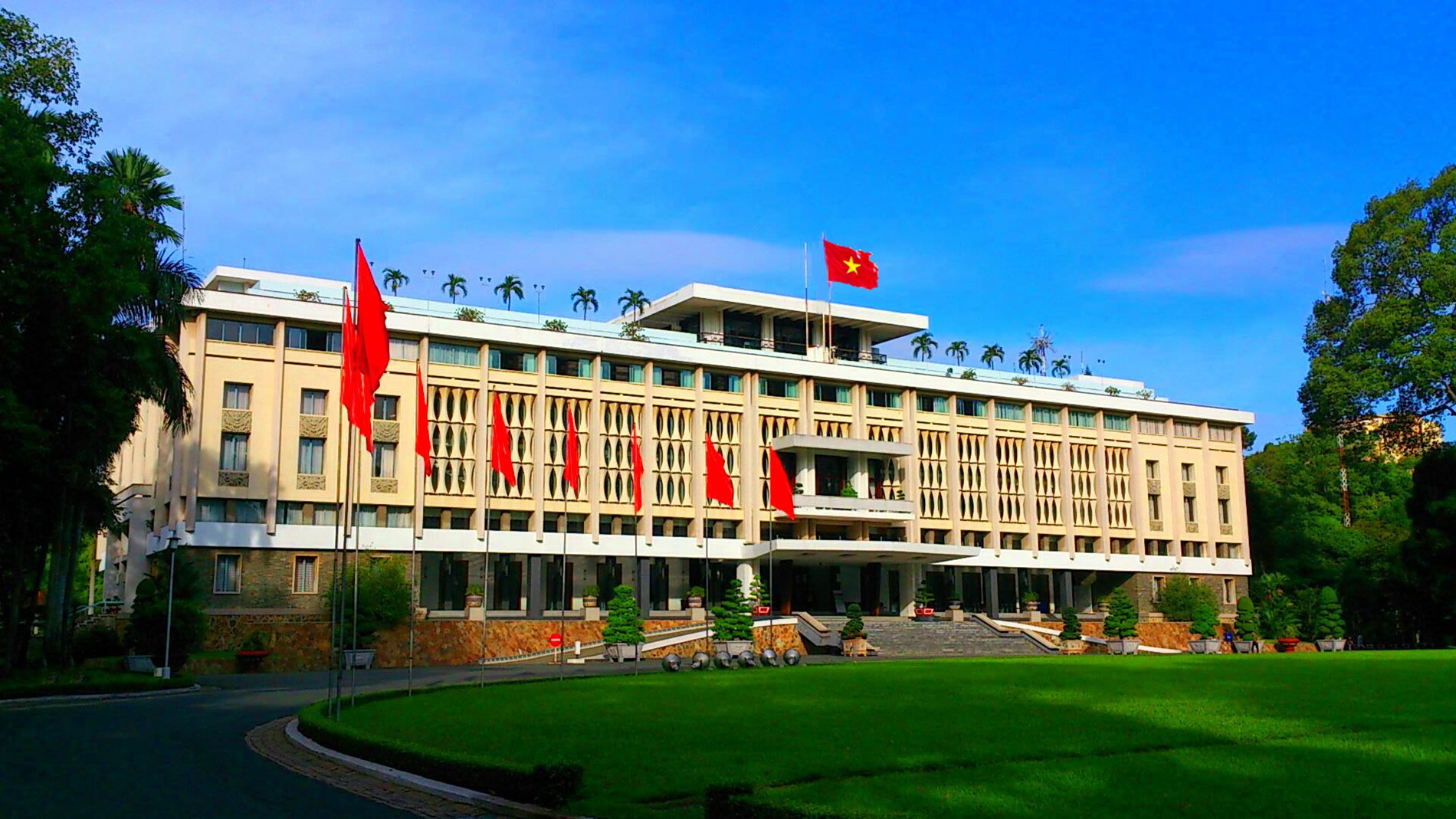 Reunification Palace in Ho Chi Minh City, Vietnam in April