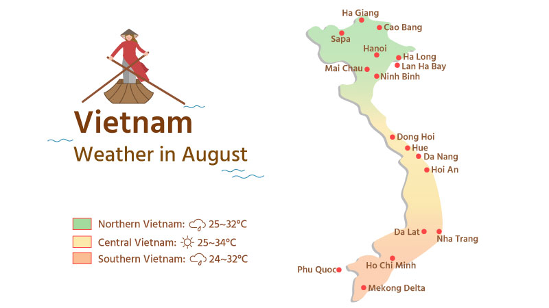 Regional weather in Vietnam in August