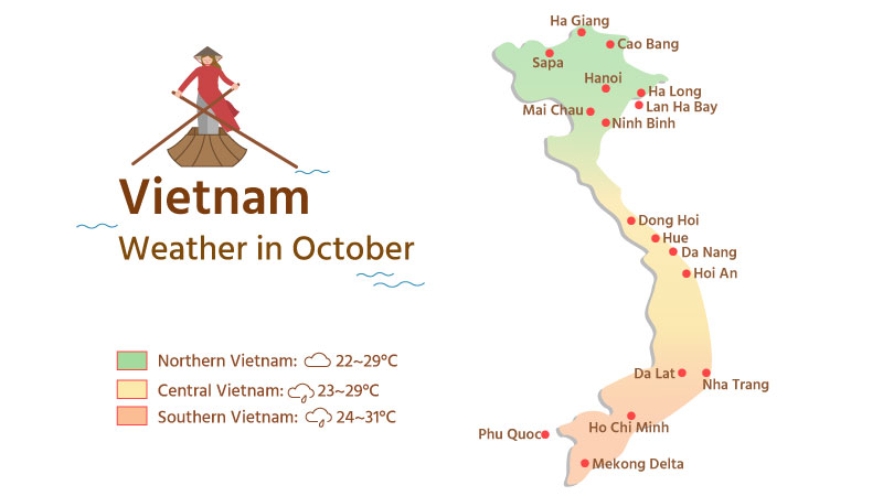 Regional weather in Vietnam in October
