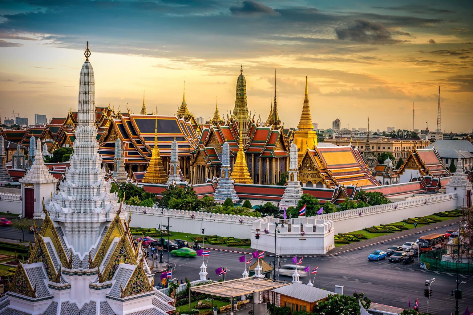 Bangkok at sunset, a prime destination to visit during the Best Time to Visit Southeast Asia