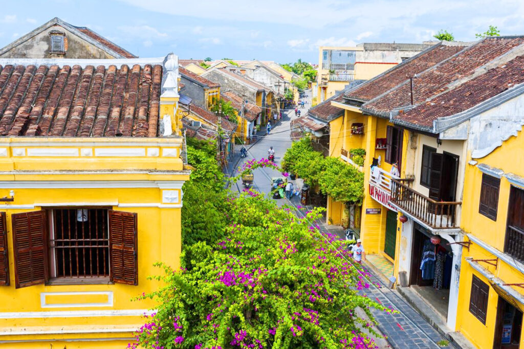 The peaceful and colorful streets of Hoi An, Vietnam in January.