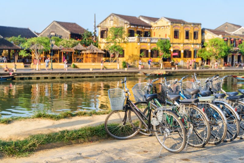 Renting a bicycle in Hoi An is a popular activity in Vietnam in October