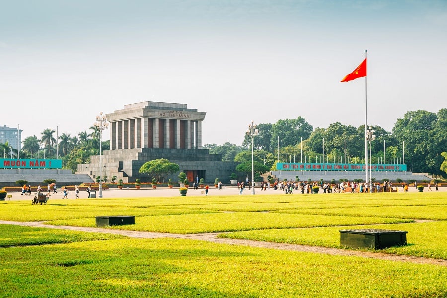 Ba Dinh Square with the Ho Chi Minh Mausoleum