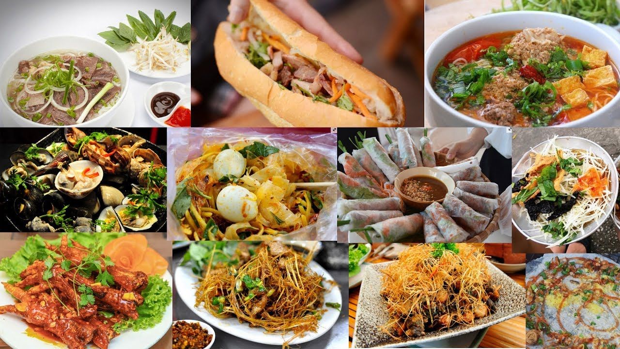A collage of diverse Vietnamese dishes, representing the delicious food experiences frequently mentioned in a Vietnam travel review