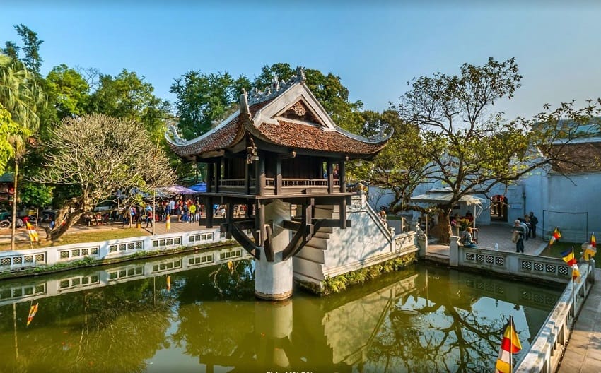 The unique One Pillar Pagoda, located near Ba Dinh Square