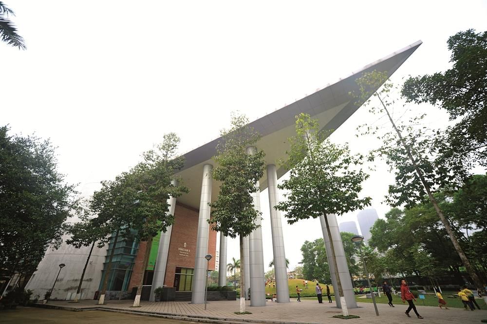 The Southeast Asia Exhibition Hall, a modern building, part of the Vietnam Museum of Ethnology