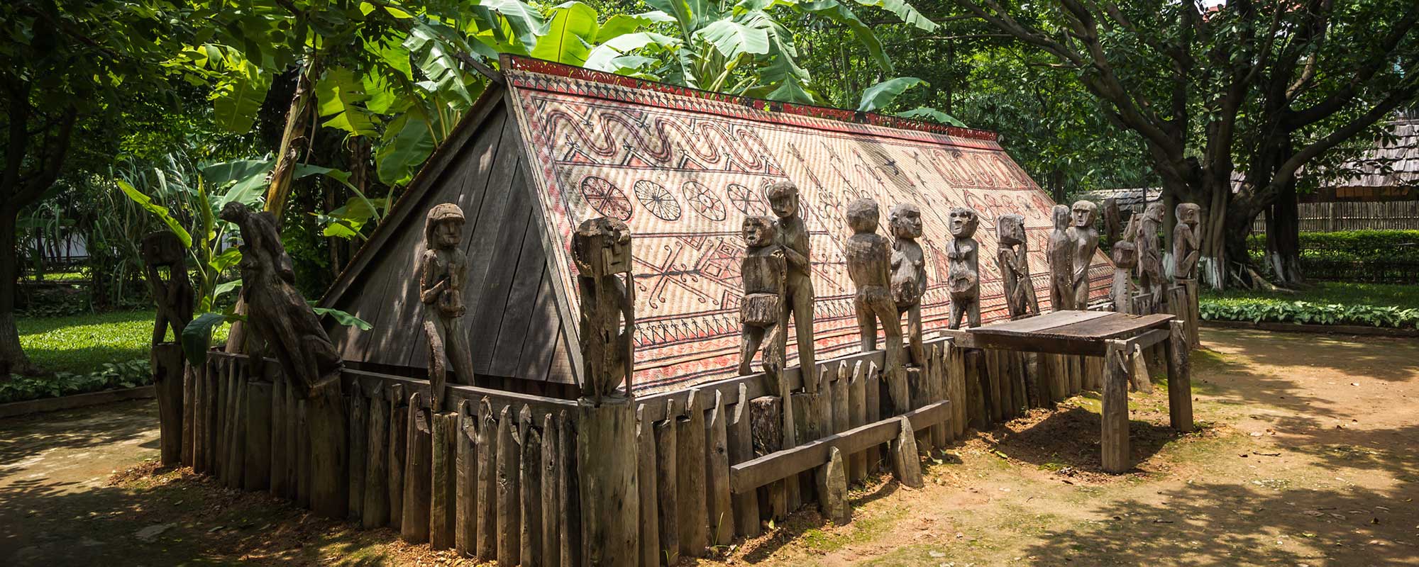 The Trong Dong communal house, part of the outdoor exhibition at the Vietnam Museum of Ethnology