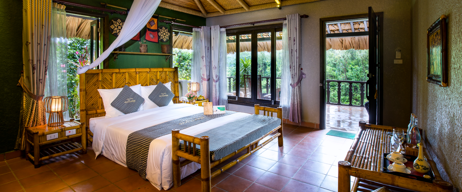 The accommodation at Mai Chau Ecolodge strikes a perfect balance between rustic charm and modern comfort