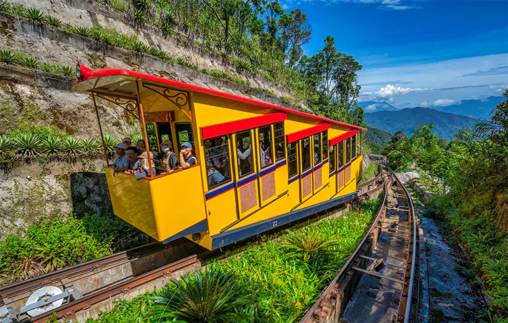 Ba Na Hills near Da Nang, suggesting the best time to visit Da Nang is during clear, sunny weather