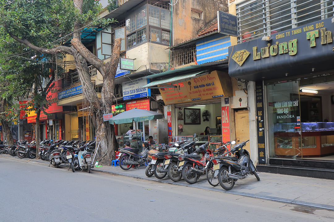 Hang Bac Street in the historic 36 Streets Hanoi Old Quarter