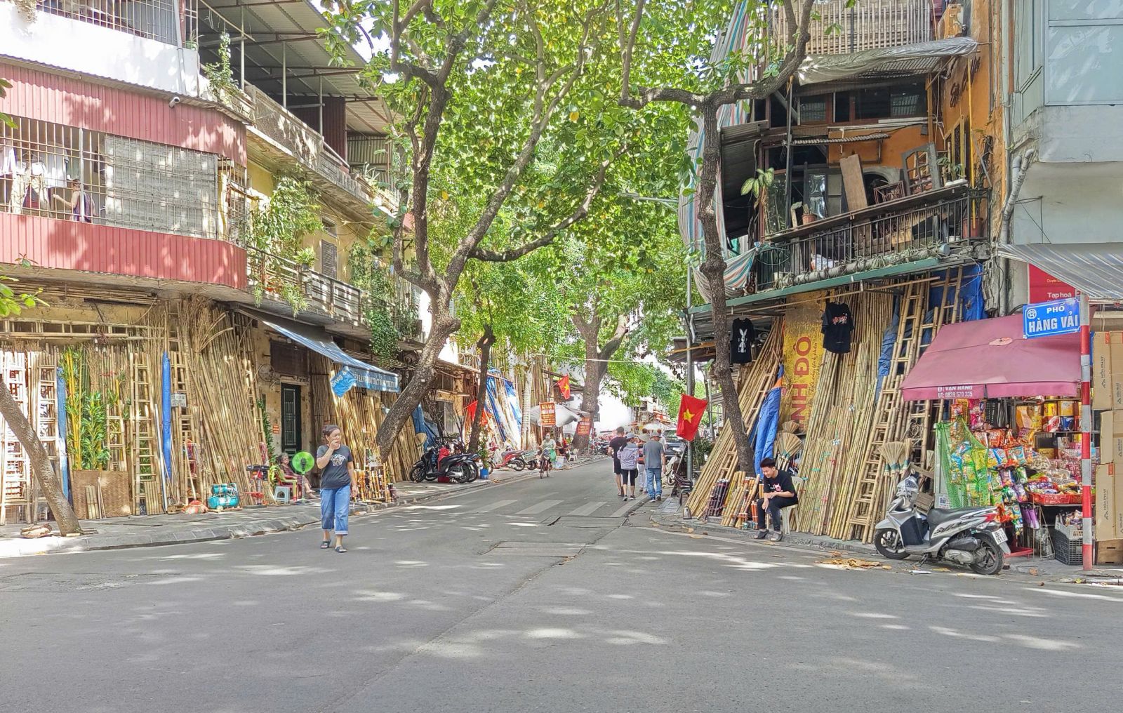 View of Hang Tre Street in the 36 Streets Hanoi Old Quarter