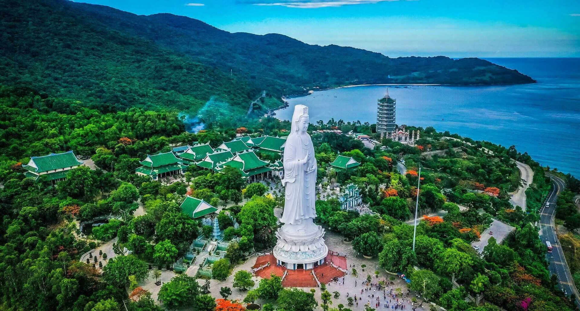 Linh Ung Pagoda statue featured in a scenic Danang tour package itinerary today.