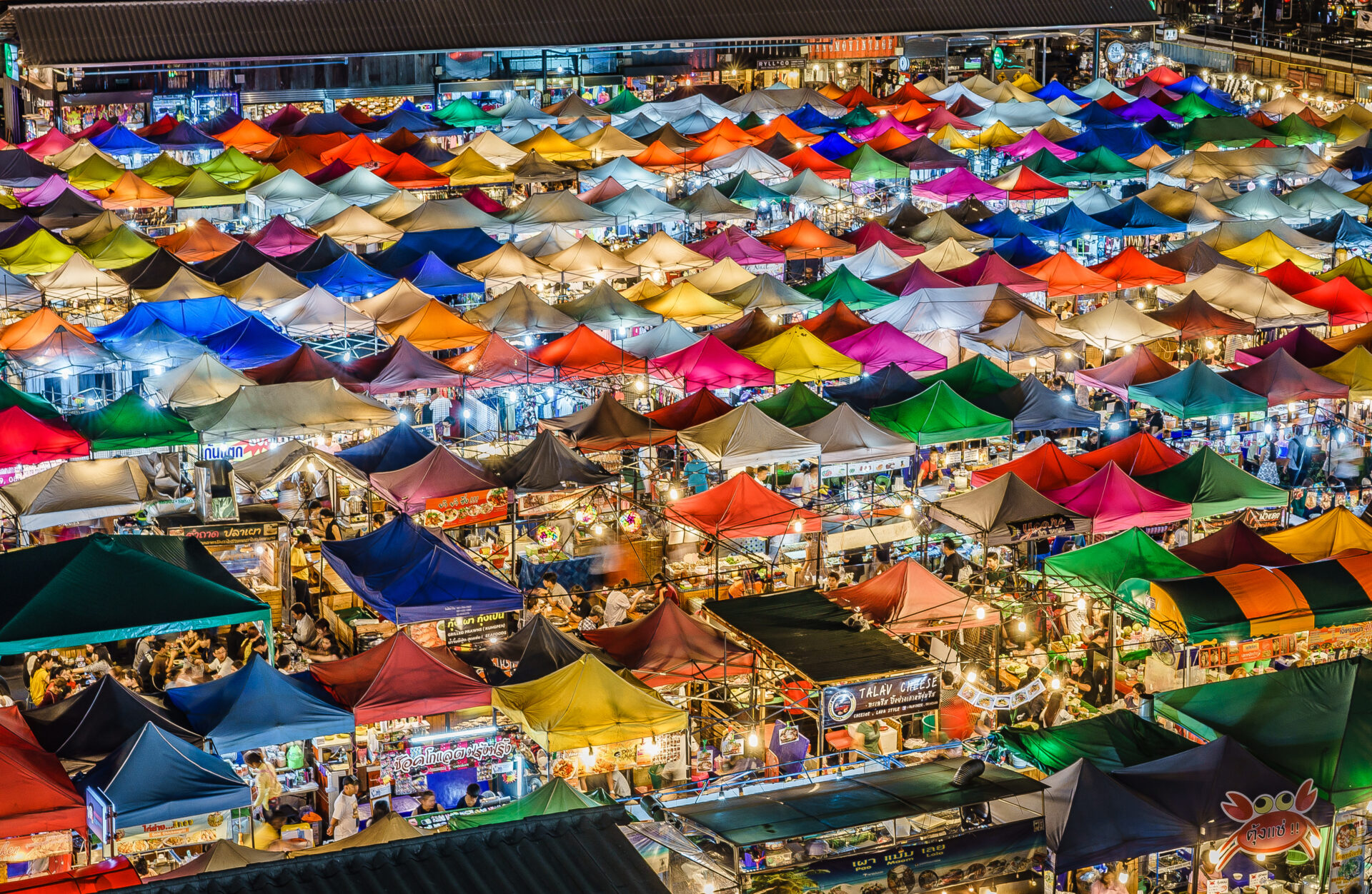 Rot Fai Night Market - A famous food court for Bangkok food tour