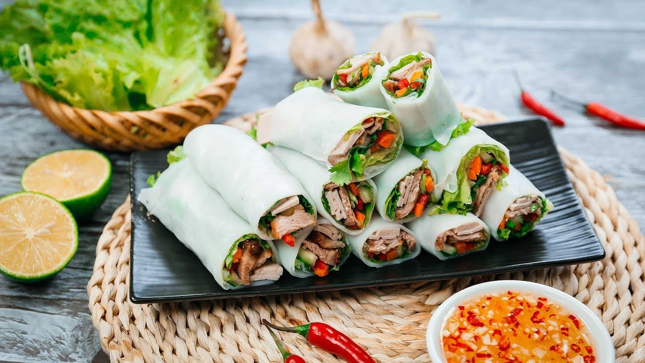 A stack of fresh Pho Cuon, a healthy option for "hanoi day tours"