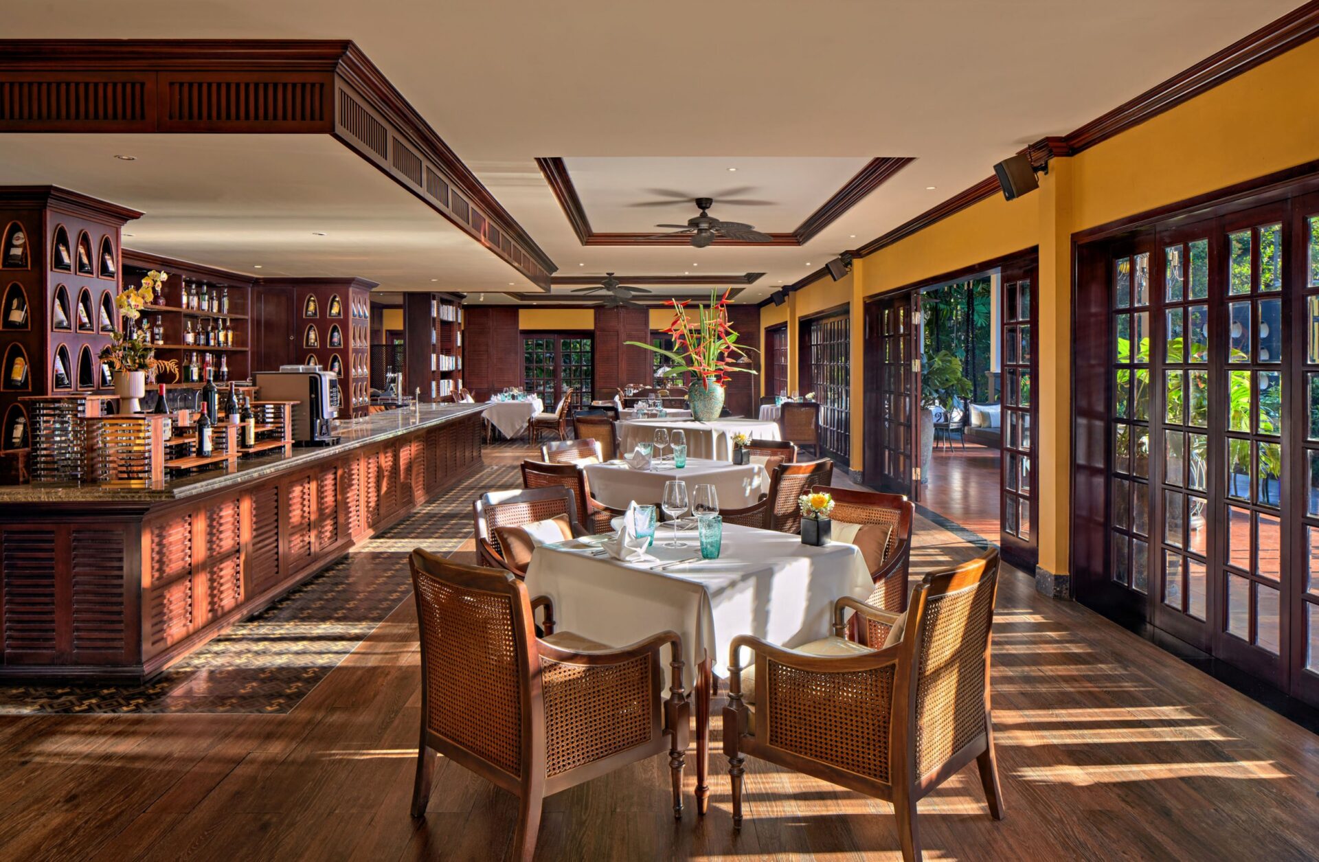 Elegant restaurant interior at La Siesta Hoi An Resort