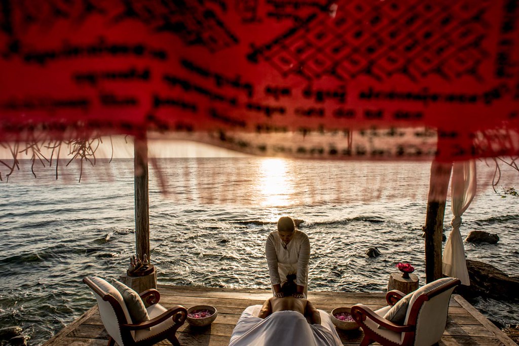 Private oceanfront spa treatment at Song Saa Private Island offering wellness and relaxation by the sea