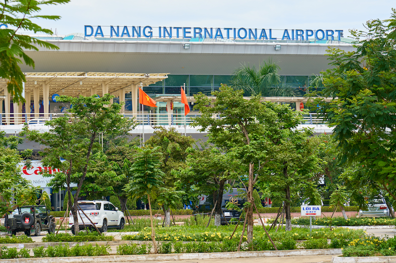 da nang international airport vietnam is modern and spacious, with an impressive view from a distance.