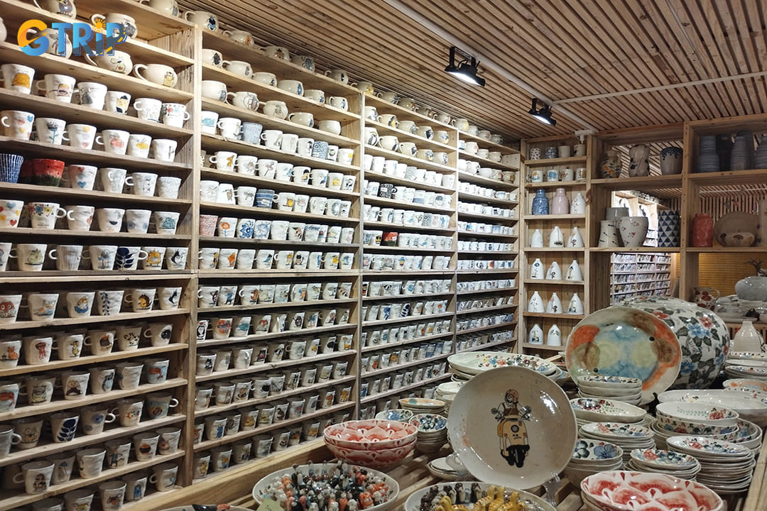 Handcrafted ceramic bowls and cups, popular what to buy in hanoi