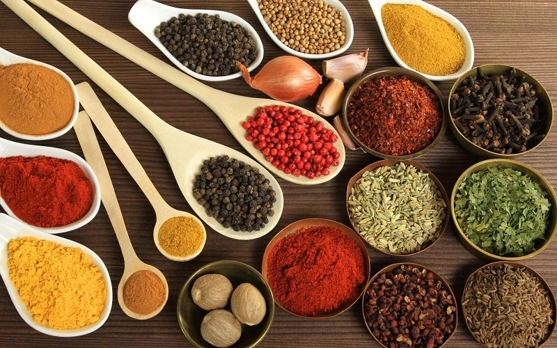 Vietnamese spices and seasonings display, authentic what to buy in hanoi