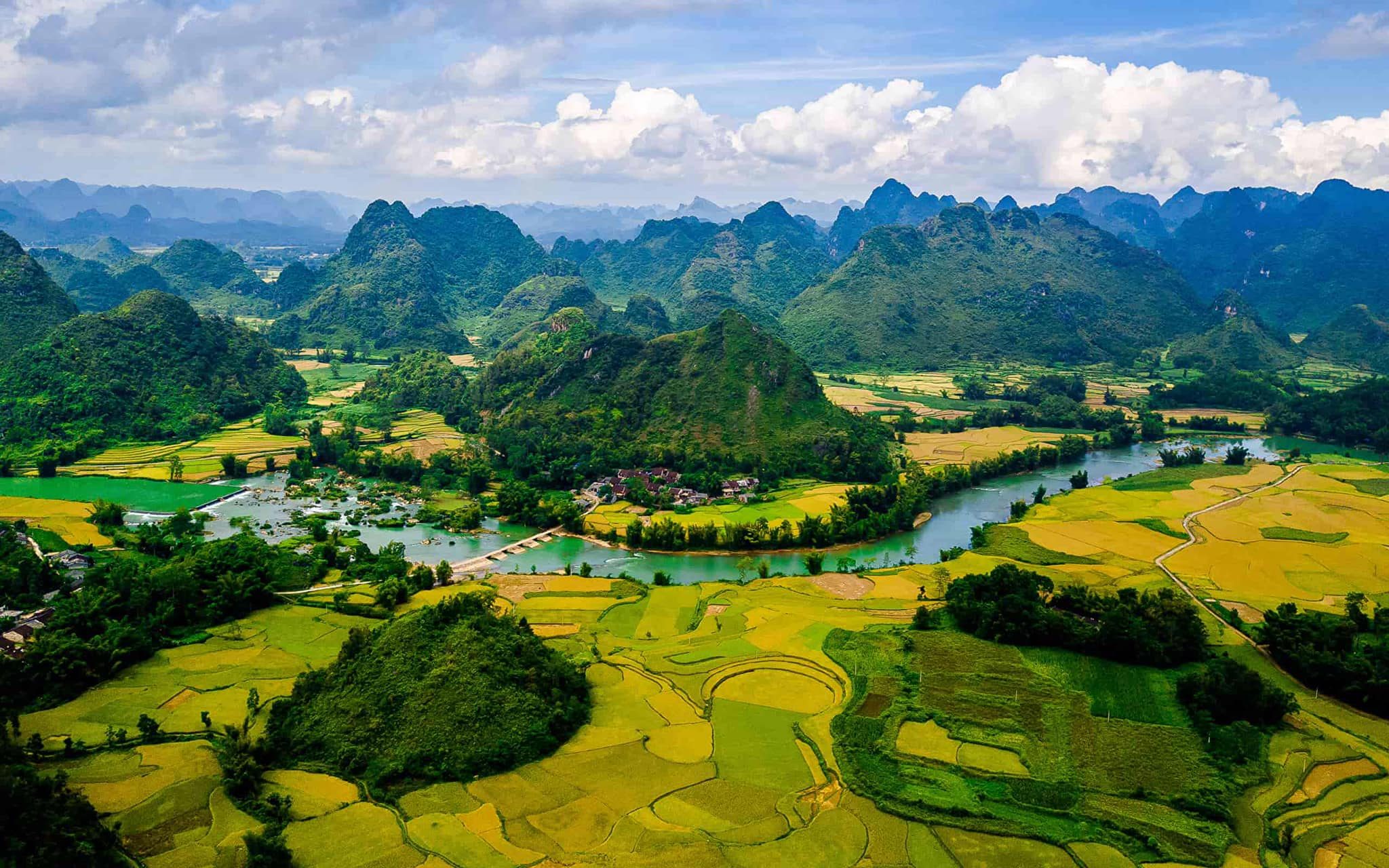 An aerial view representing the scenic destinations available on Vietnam tours for seniors.