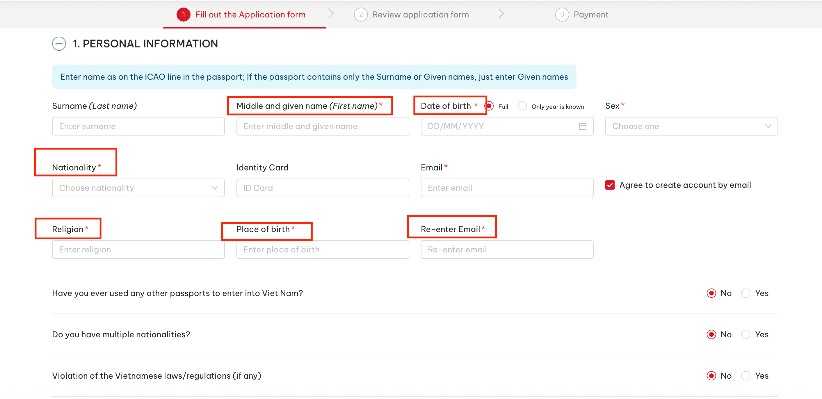 Step 4: Complete the remaining information